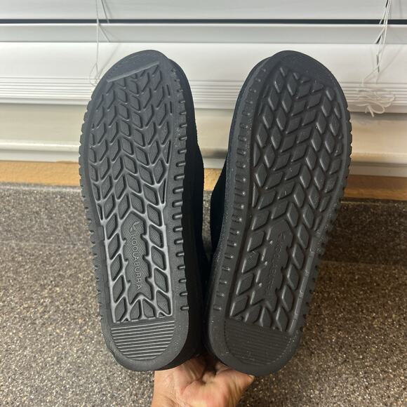 Koolaburra by UGG Womens Sz 7 Black Suede Tall Boots Faux Fur Trim Sherpa Lining - Picture 9 of 11